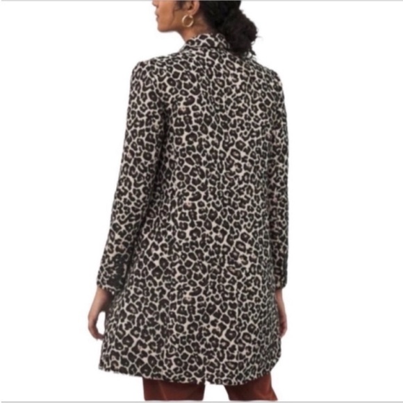 BY ANTHROPLOGIE Johanna Longline Leopard Blazer Coat NEW - Picture 2 of 10